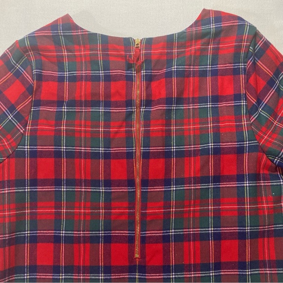 Vineyard Vines Merry Plaid Greenwich Flutter Sleeve Shift Dress - Size 12 - Picture 14 of 15